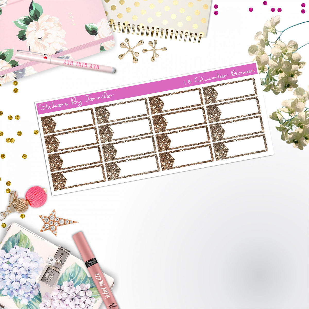 Quarter Boxes 047 Planner Stickers, Journal Stickers, Functional Planner Stickers, Stationary Stickers