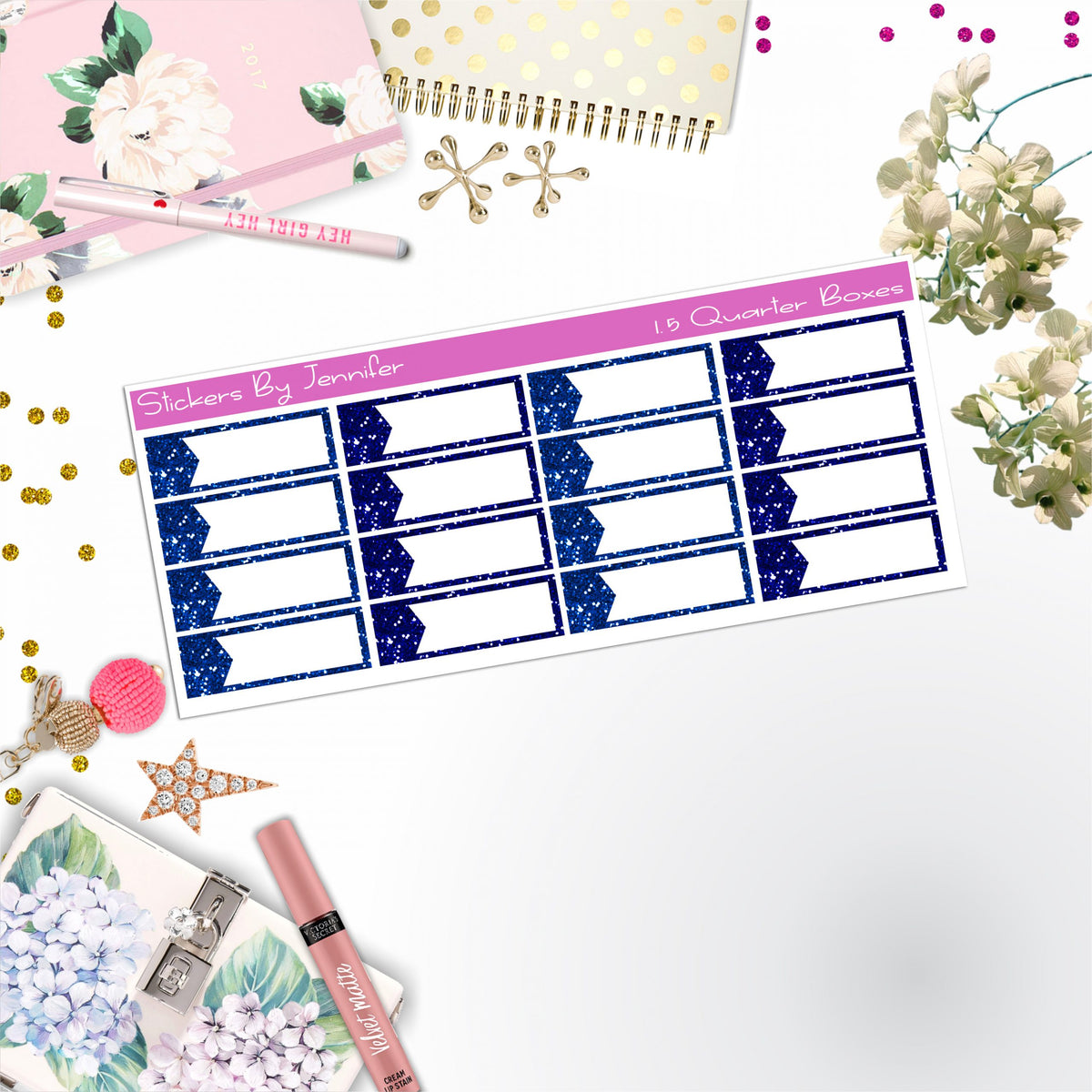 Quarter Boxes 005 Planner Stickers, Journal Stickers, Functional Planner Stickers, Stationary Stickers