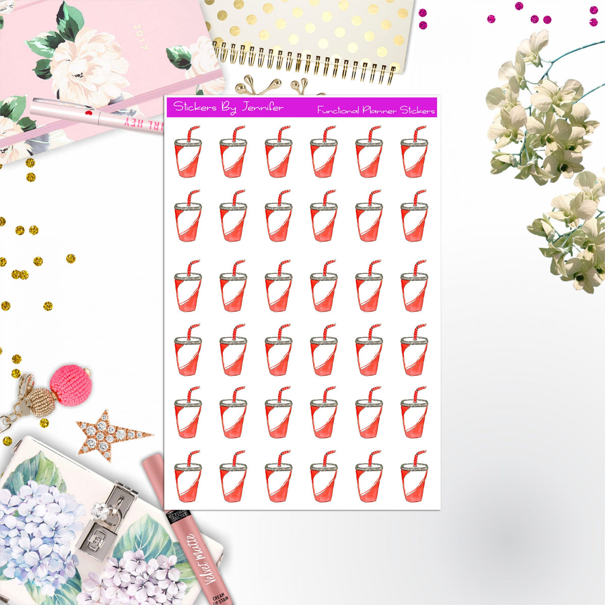 Soda/Pop Stickers, Planner Stickers, Journal Stickers, Functional Planner Stickers, Stationary Stickers