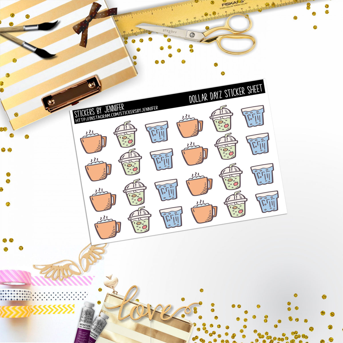 Deco Mini DD069, Planner Stickers, Bullet Journal, Functional Planner Stickers, Stationary Stickers