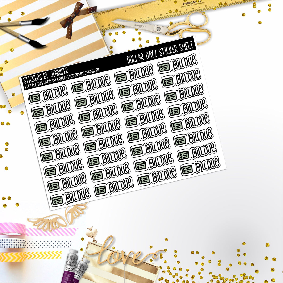 Deco Mini DD697 Planner Stickers, Bullet Journal, Functional Planner Stickers, Stationary Stickers