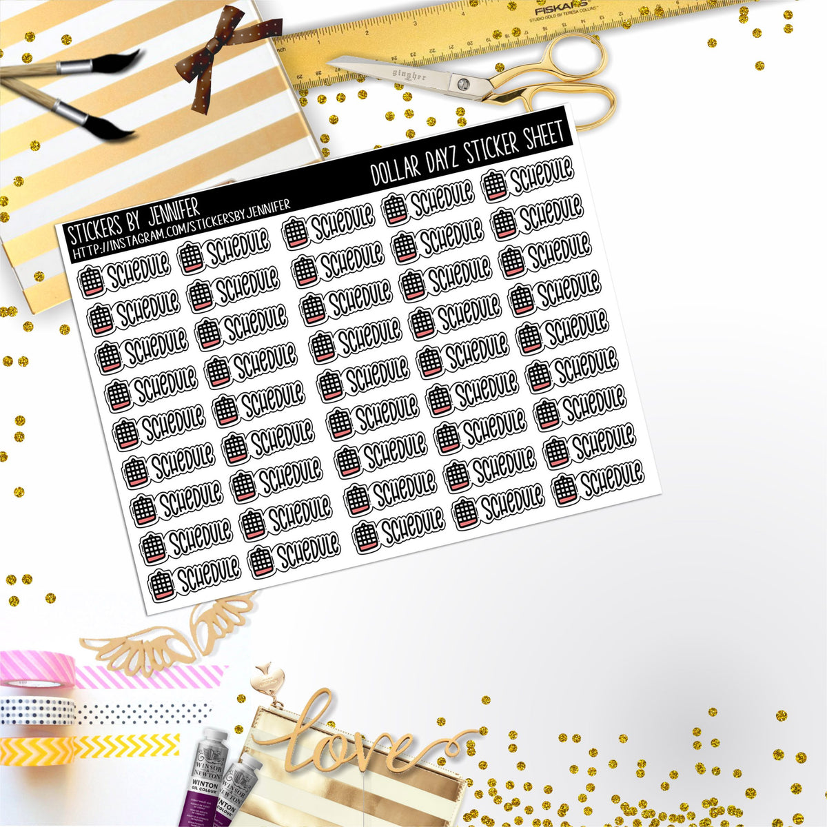 Deco Mini DD698 Planner Stickers, Bullet Journal, Functional Planner Stickers, Stationary Stickers