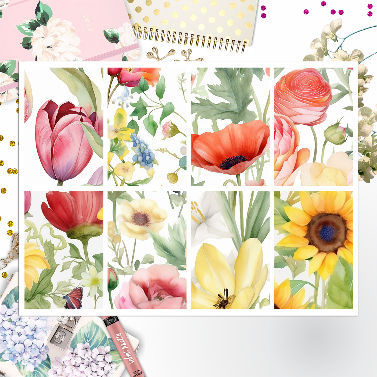Summer Floral Full Box Big Happy Planner, Erin Condren, Classic Happy Planner