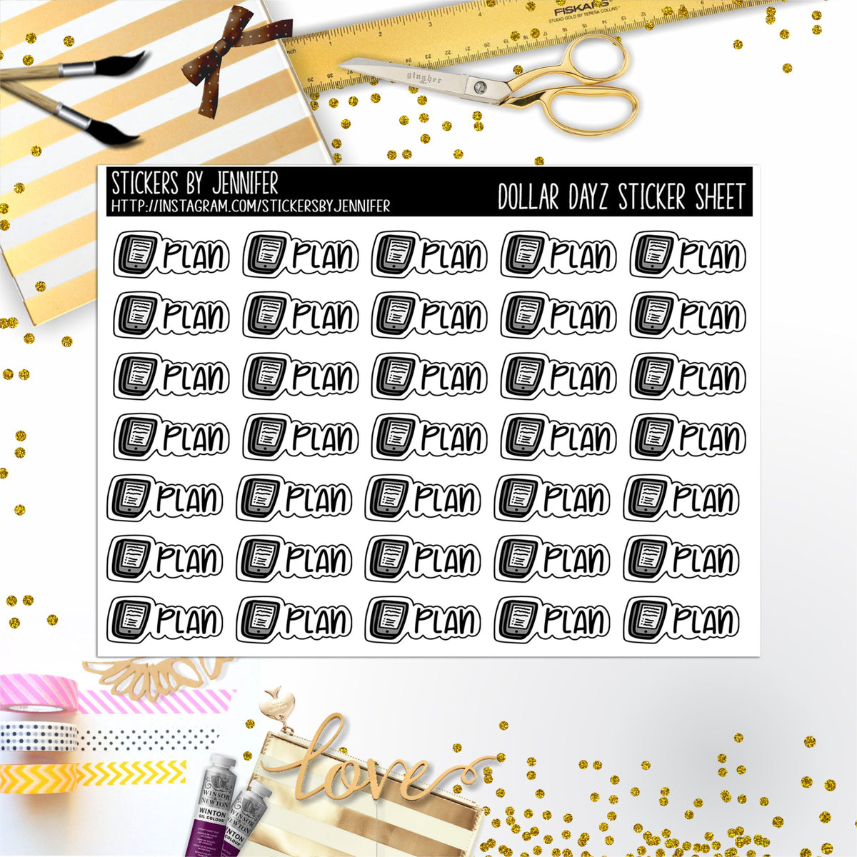 Deco Mini DD708 Planner Stickers, Bullet Journal, Functional Planner Stickers, Stationary Stickers