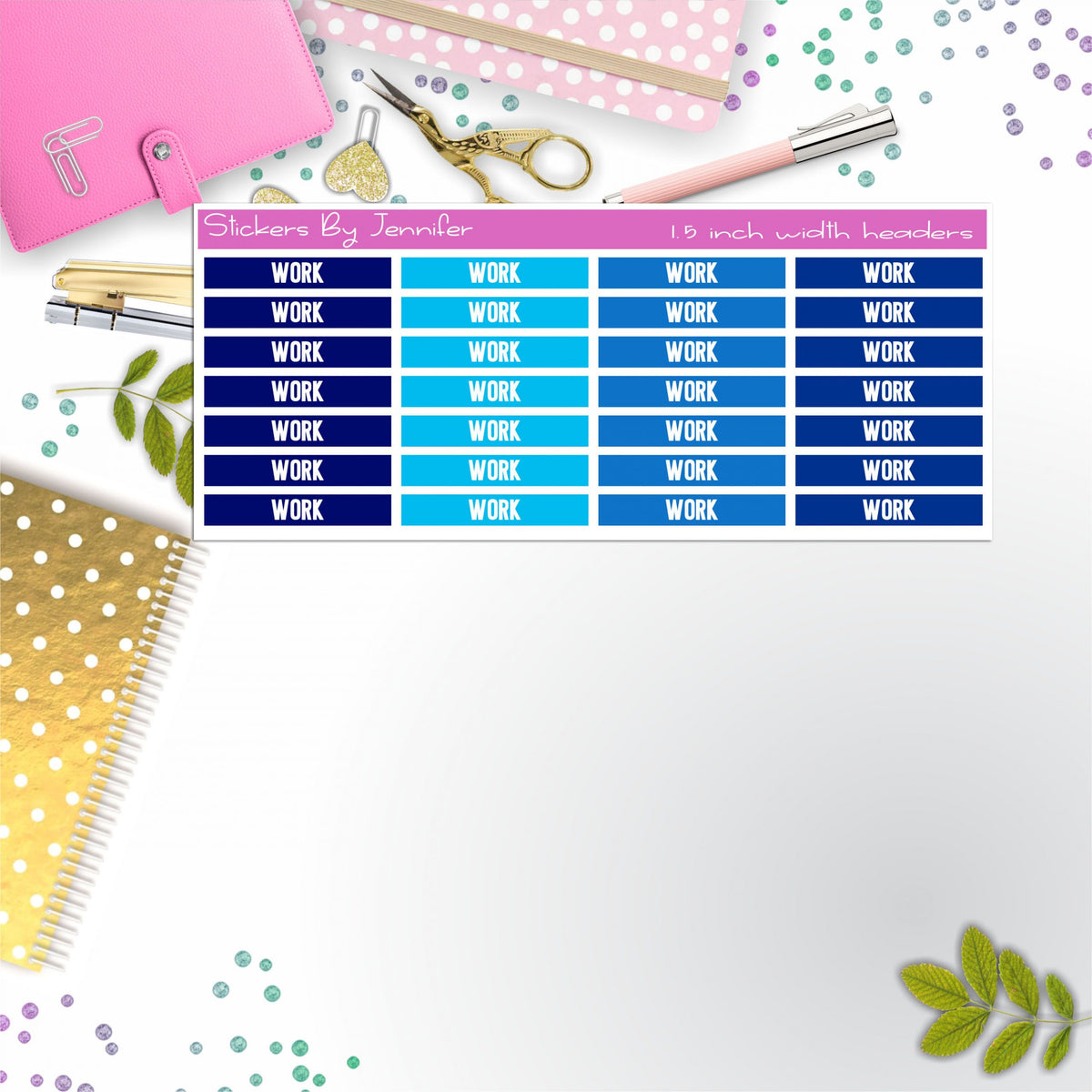 Work 078 Planner Headers, Planner Stickers, Journal Stickers, Functional Planner Stickers, Stationary Stickers