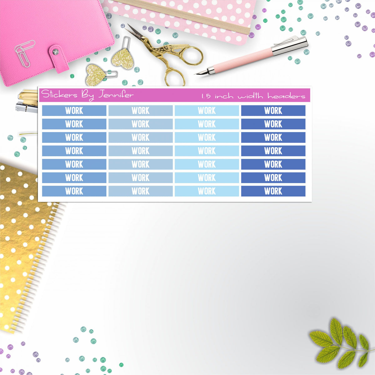 Work 079 Planner Headers, Planner Stickers, Journal Stickers, Functional Planner Stickers, Stationary Stickers