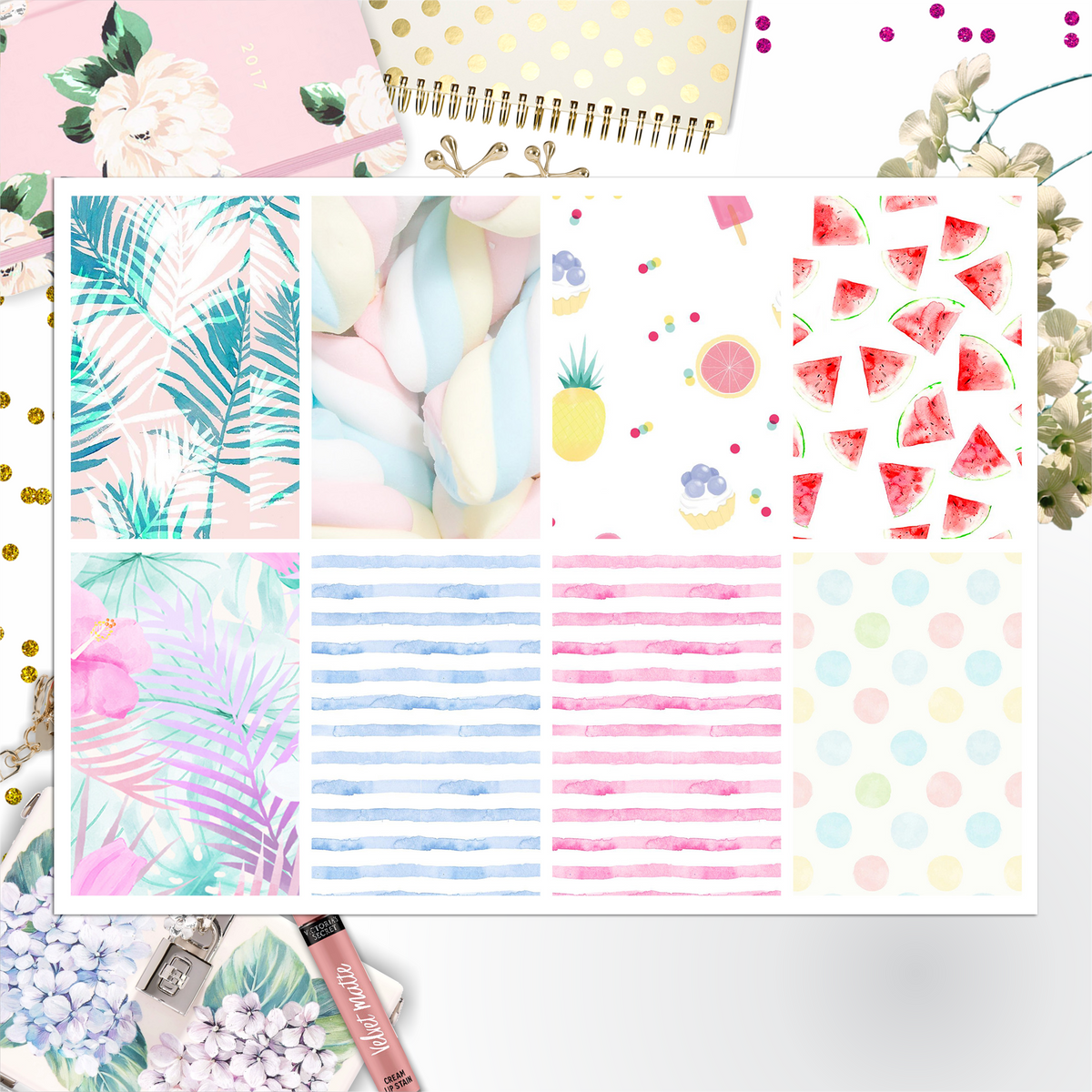 Tropical Summer Full Box Big Happy Planner, Erin Condren, Classic Happy Planner