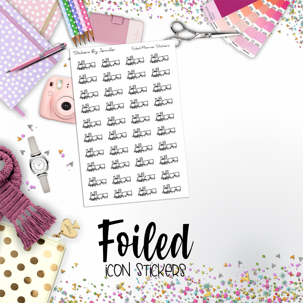 Train Functional Sticker Sheet