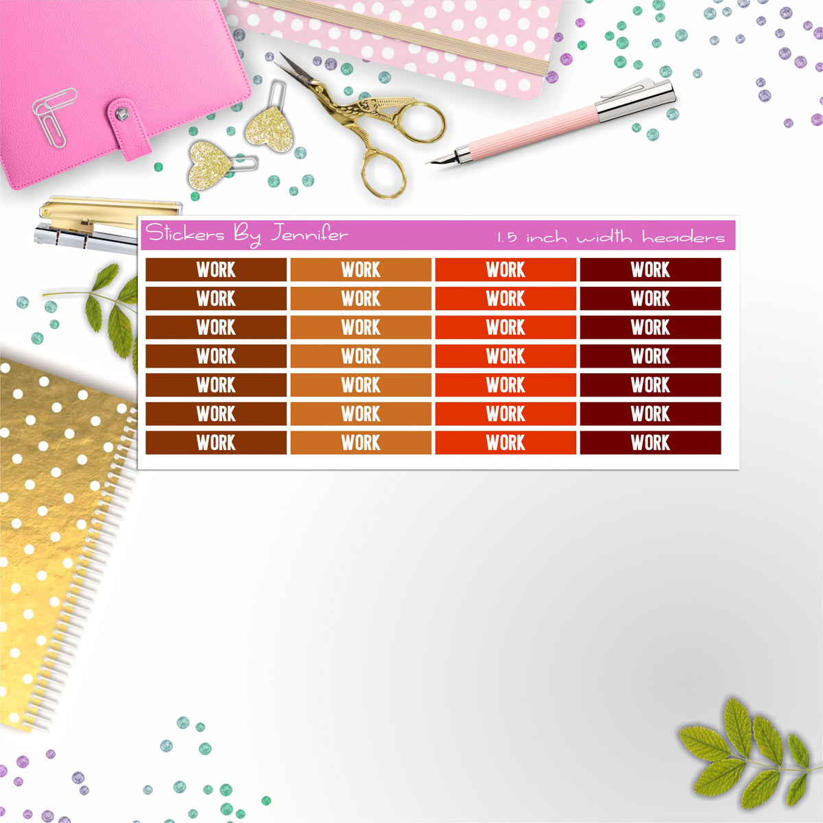 Work 088 Planner Headers, Planner Stickers, Journal Stickers, Functional Planner Stickers, Stationary Stickers
