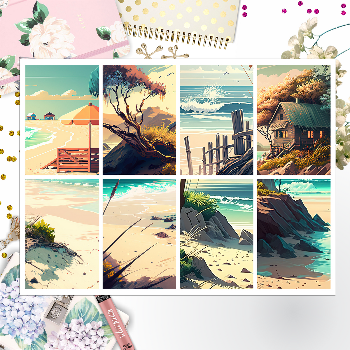 Summer Beach Theme 009 Box Big Happy Planner, Erin Condren, Classic Happy Planner