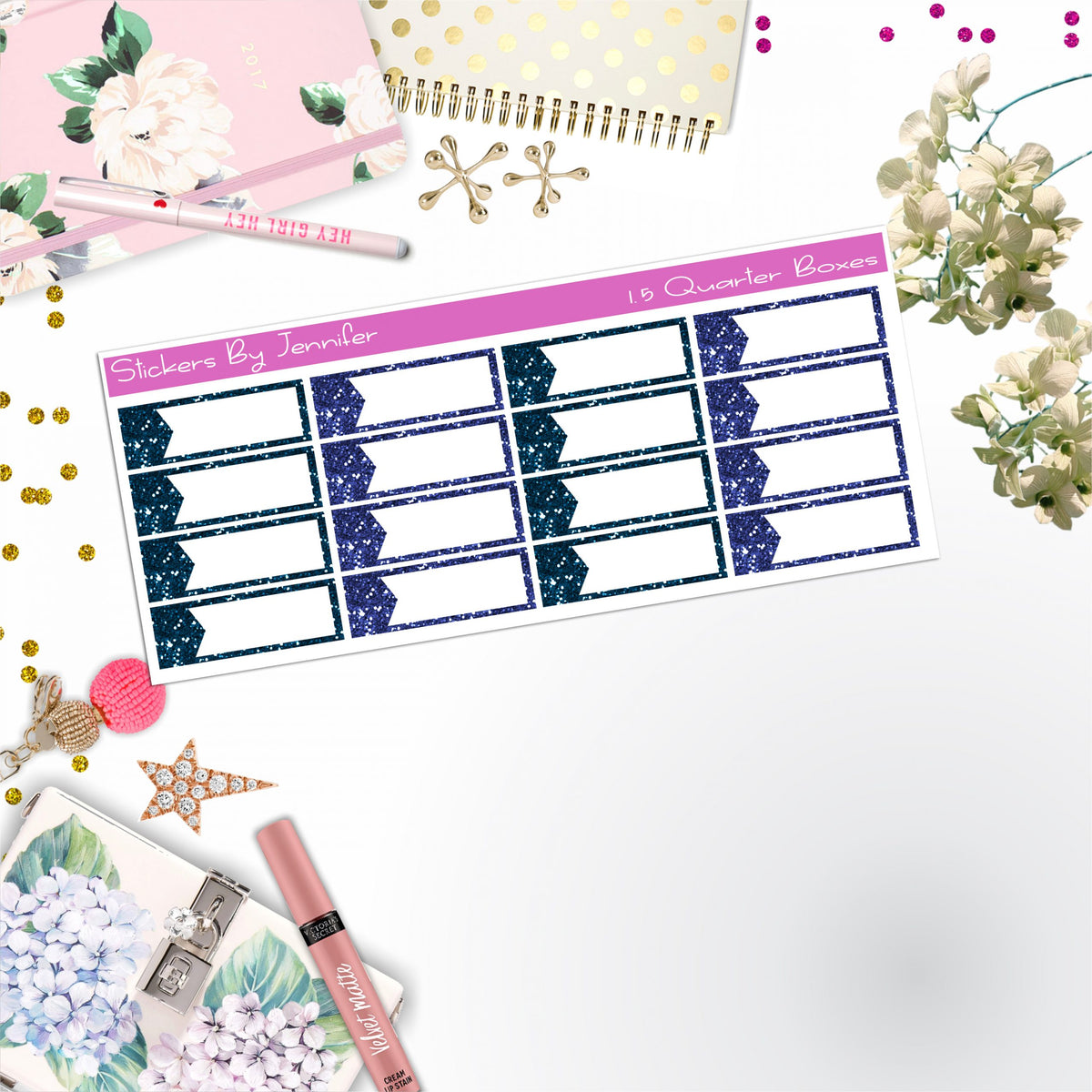 Quarter Boxes 009 Planner Stickers, Journal Stickers, Functional Planner Stickers, Stationary Stickers
