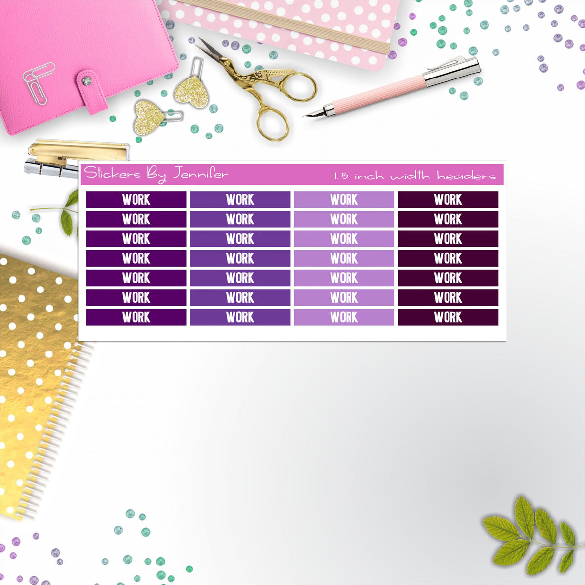 Work 092 Planner Headers, Planner Stickers, Journal Stickers, Functional Planner Stickers, Stationary Stickers