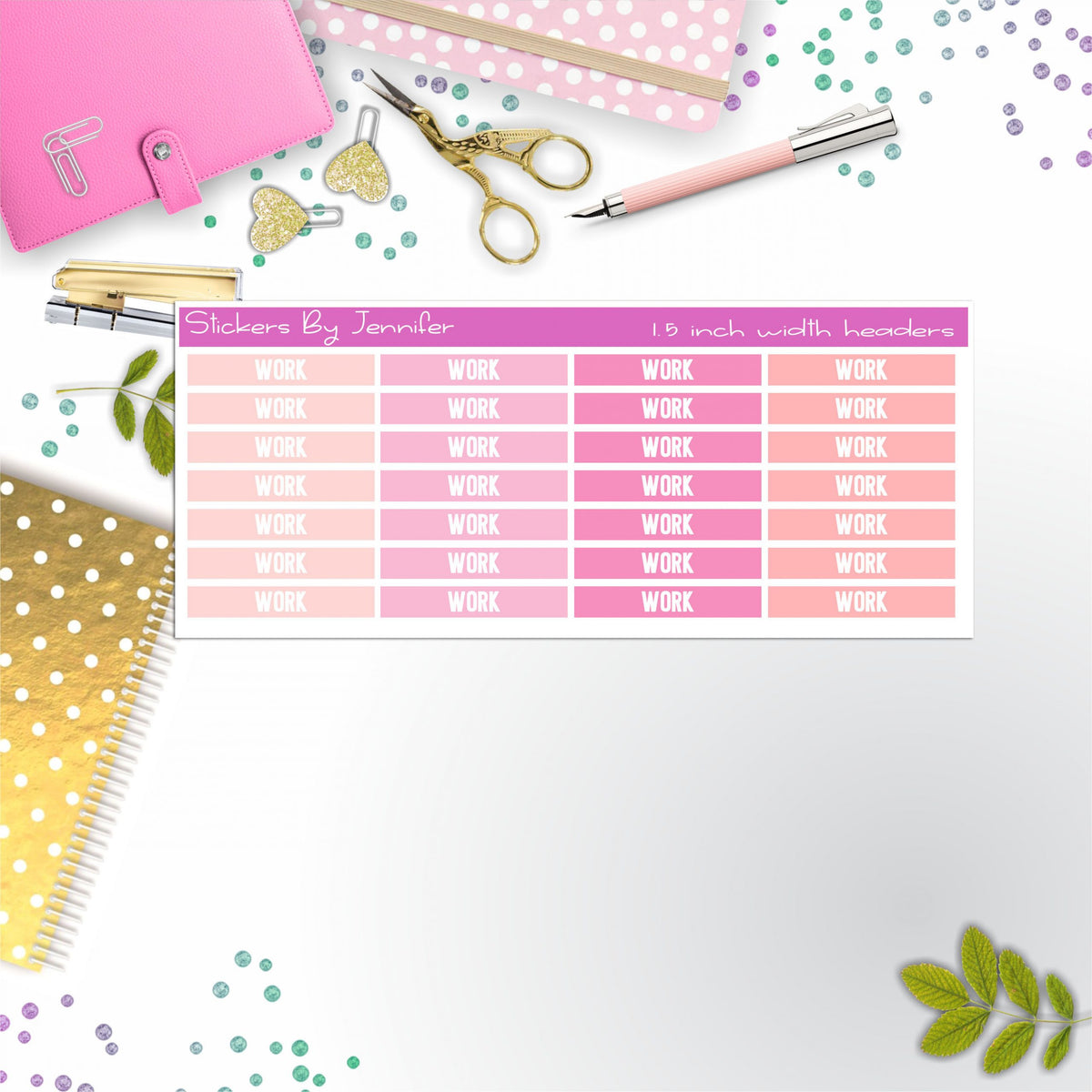 Work 095 Planner Headers, Planner Stickers, Journal Stickers, Functional Planner Stickers, Stationary Stickers