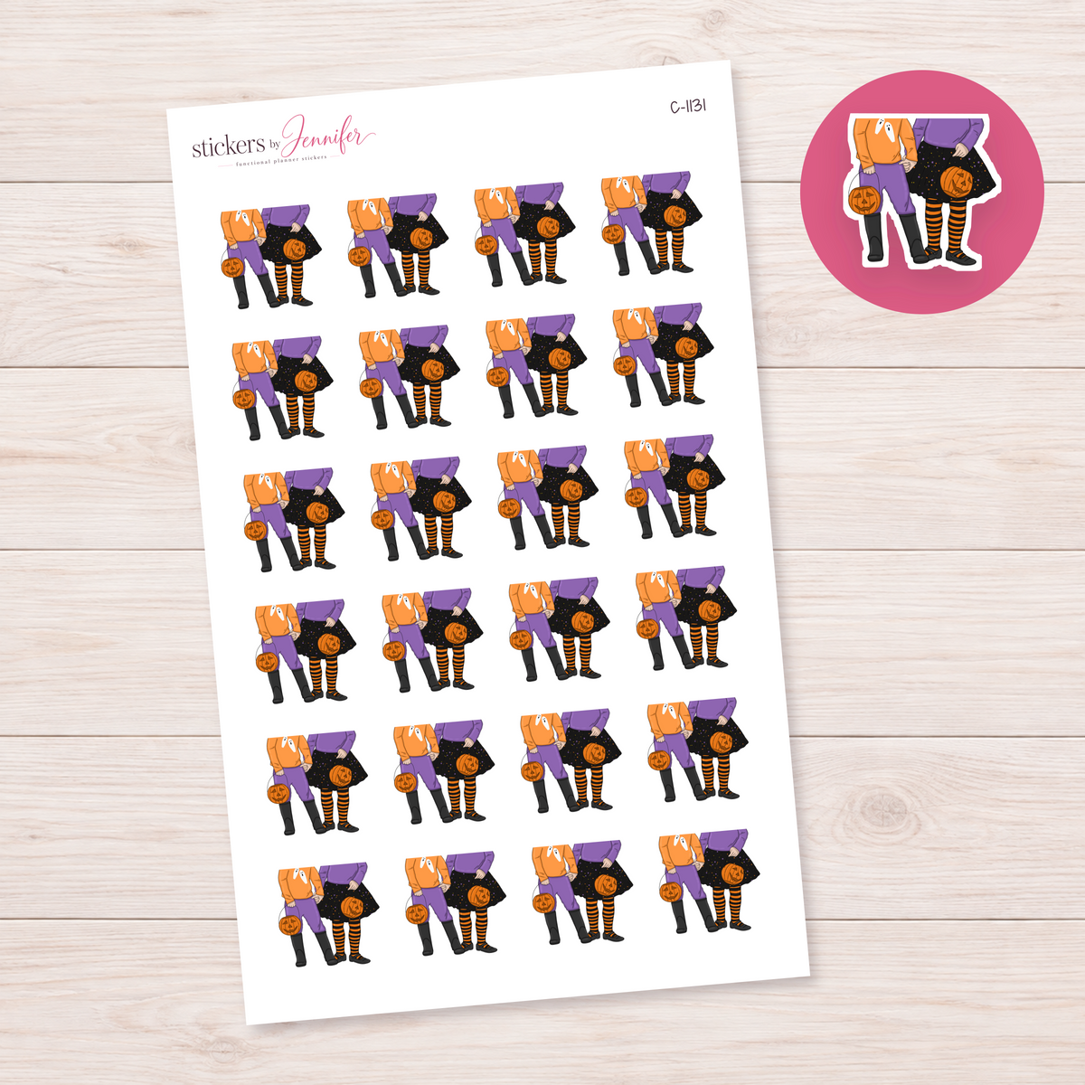 Bright Halloween Outfits Planner Stickers | C-1131