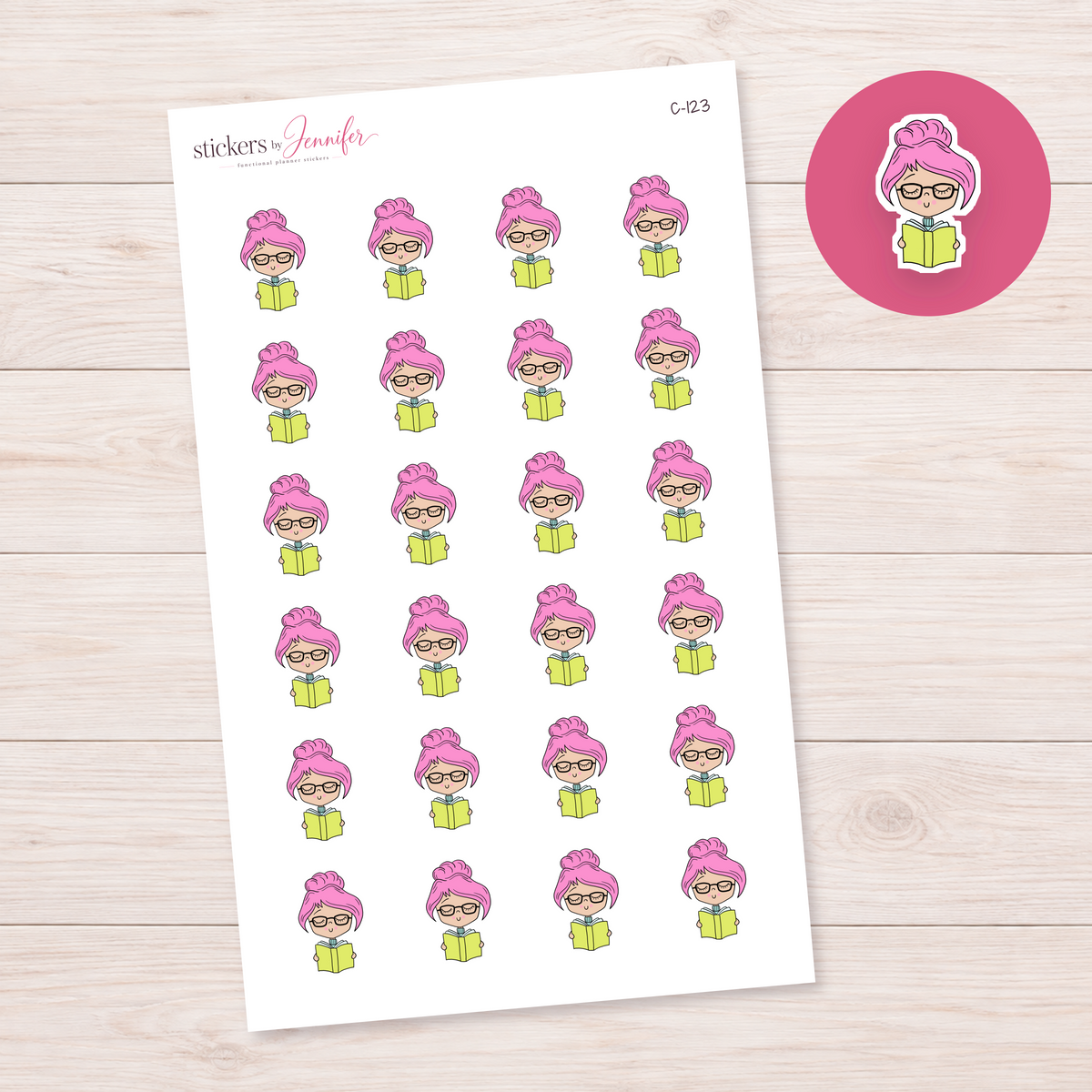 Reading Time Character Planner Stickers | C-123