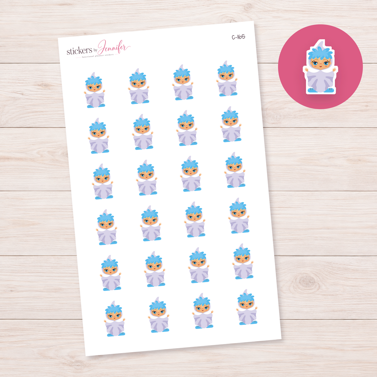 Ghost Costume Child Planner Stickers | C-165