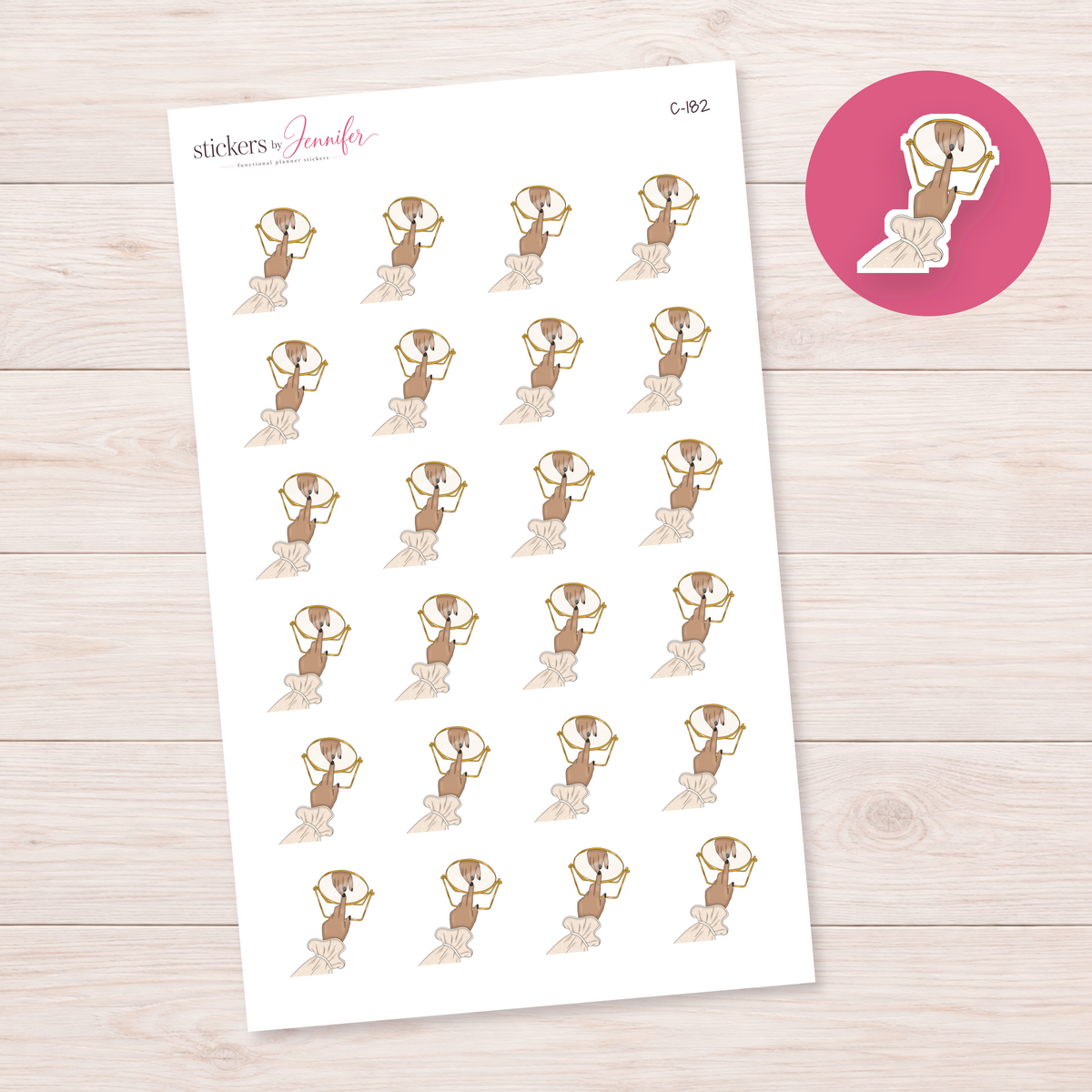Middle Finger Mirror Reflection — Tan Skin Planner Stickers | C-182
