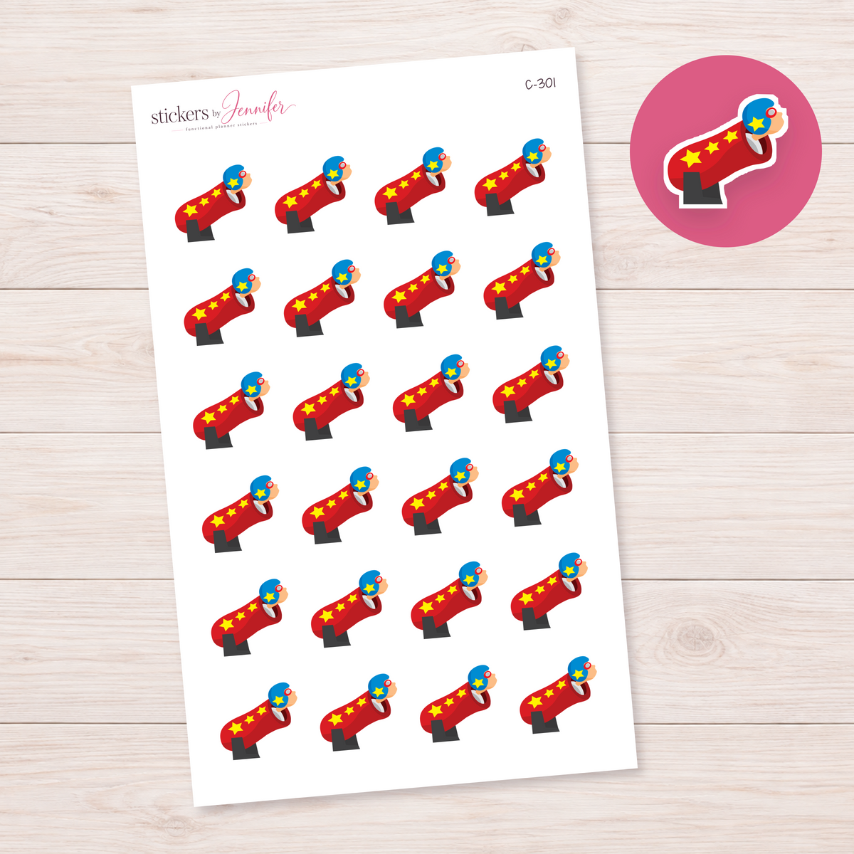 Red Circus Cannon Planner Stickers | C-301