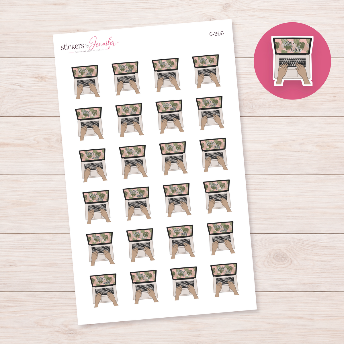 Tropical Boss Lady Laptop Planner Stickers | C-365