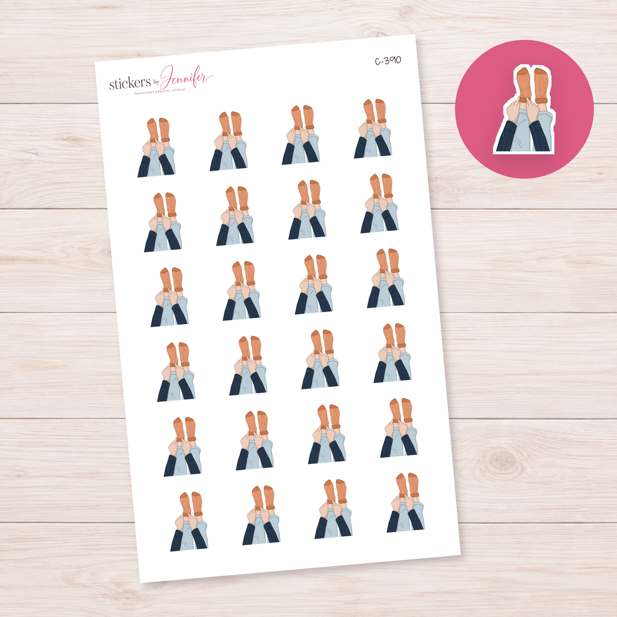 Cozy Orange Socks Planner Stickers | C-390