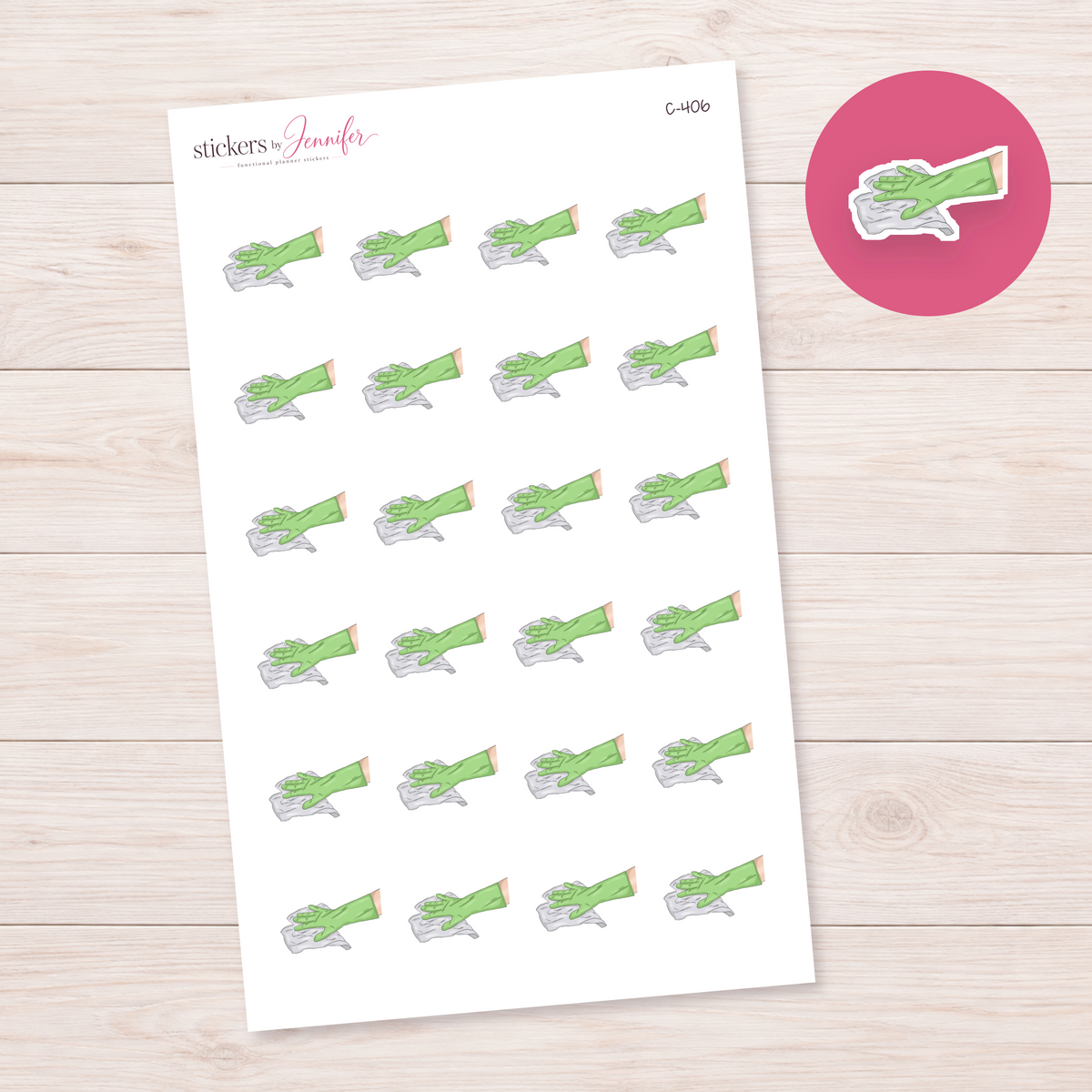 Cleaning Gloves Planner Stickers | C-406