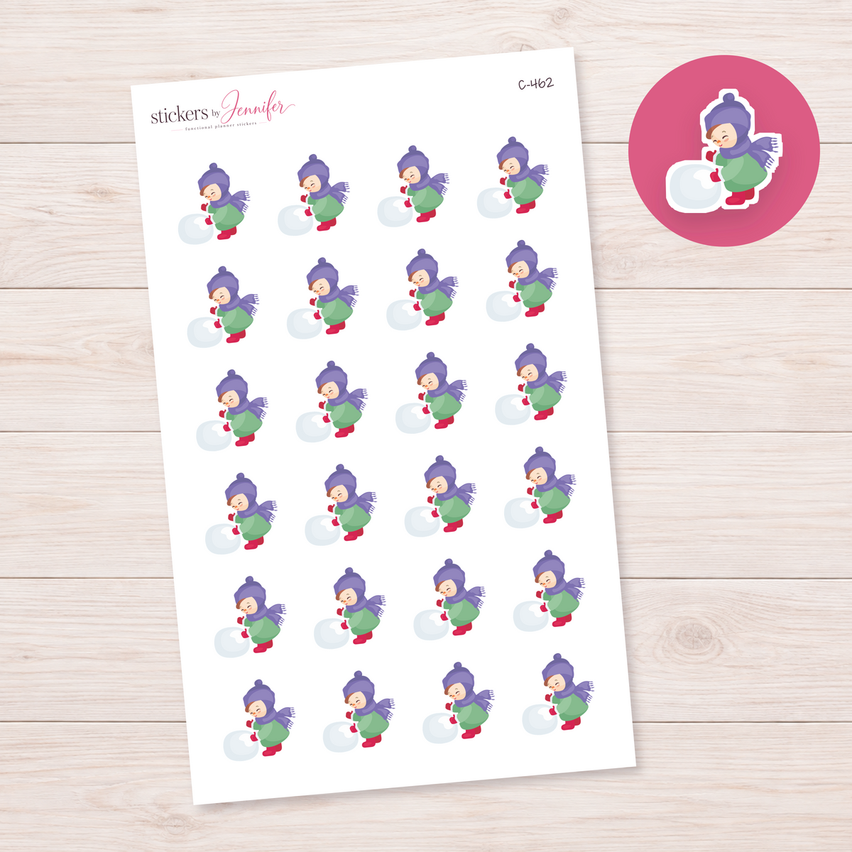 Building a Snowball Planner Stickers | C-462