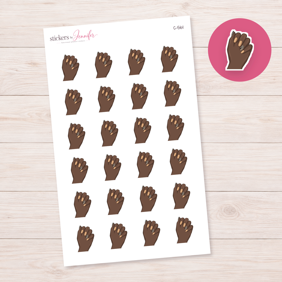 Gold Manicure Planner Stickers | C-561