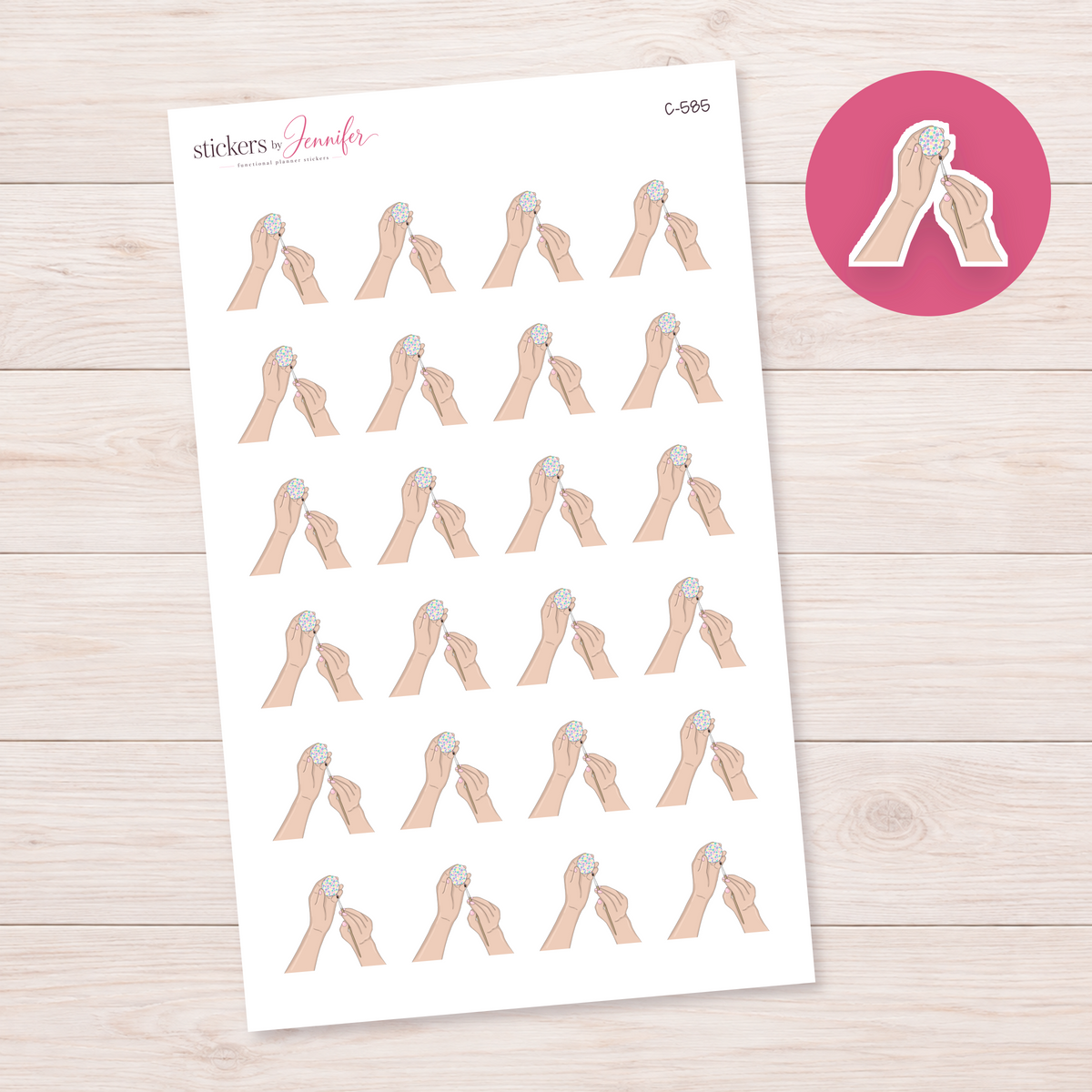 Pastel Easter Egg in Hands Planner Stickers | C-585