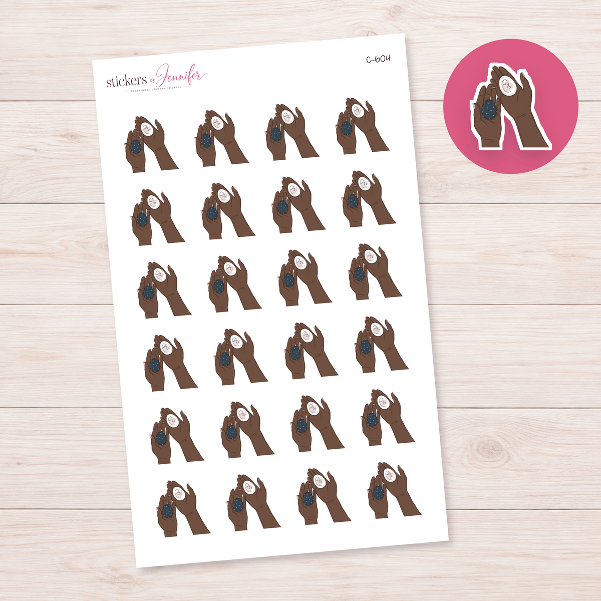 Neutral Egg Decorating Hands Planner Stickers | C-604