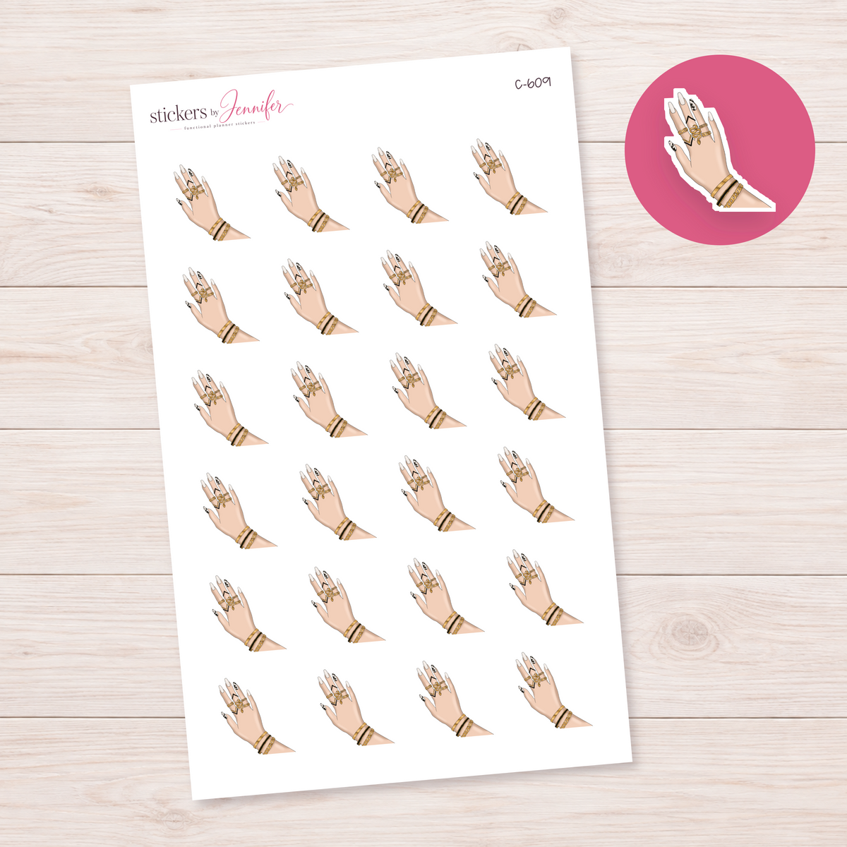 Rings & Manicure Planner Stickers | C-609