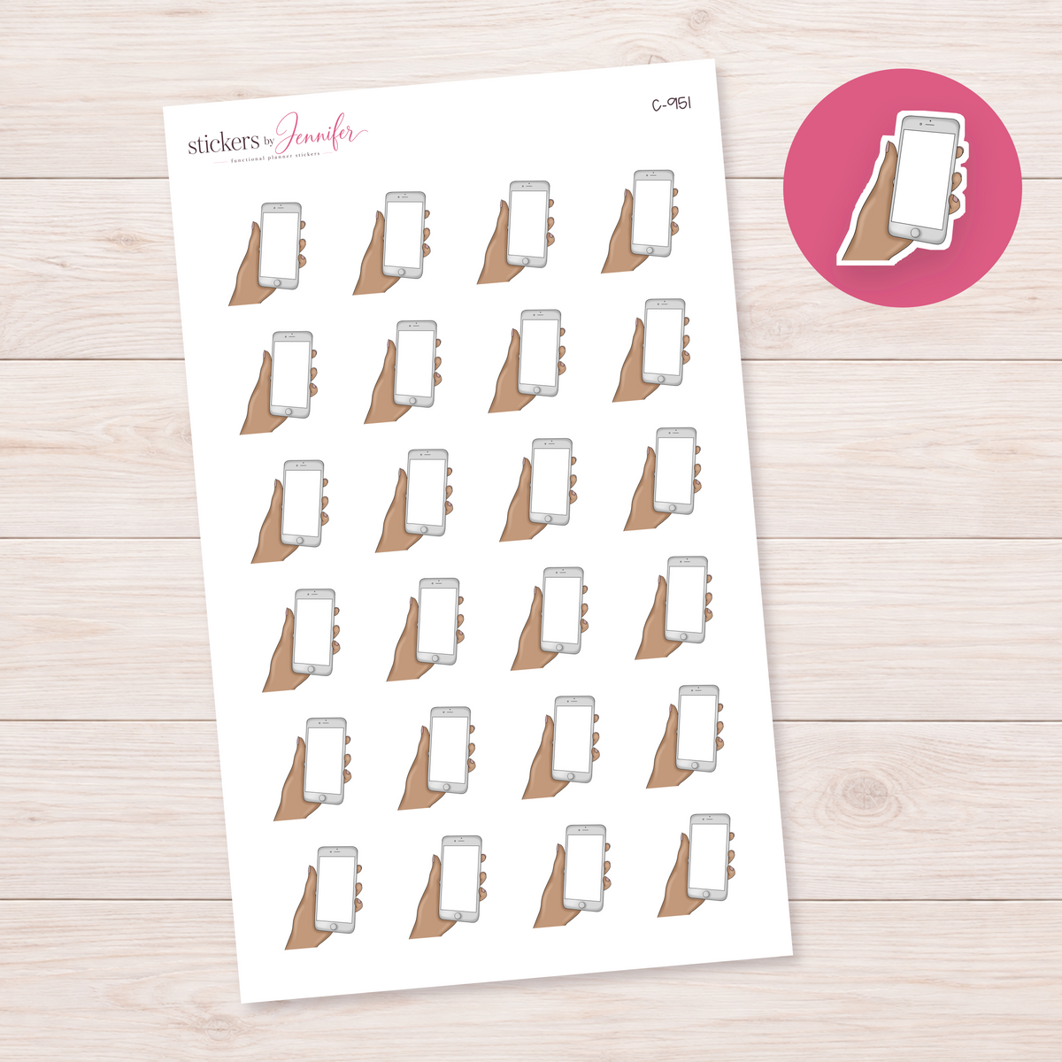 Phone in Hand Planner Stickers | C-951
