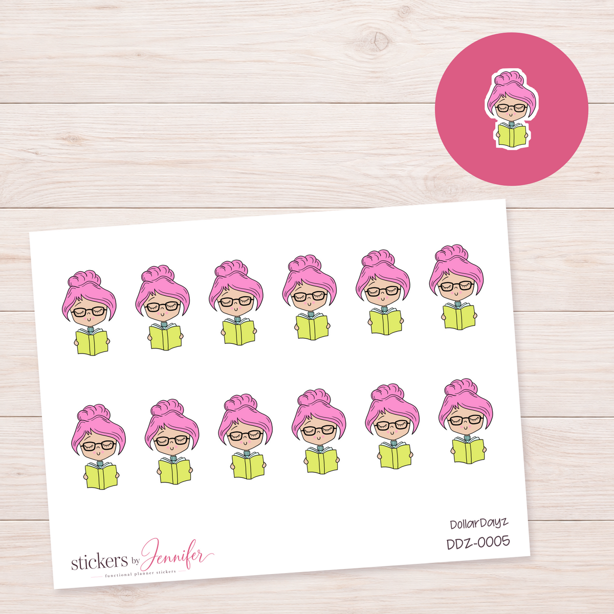 Reading Time Character Planner Stickers | Dollar Dayz | DDZ-0005