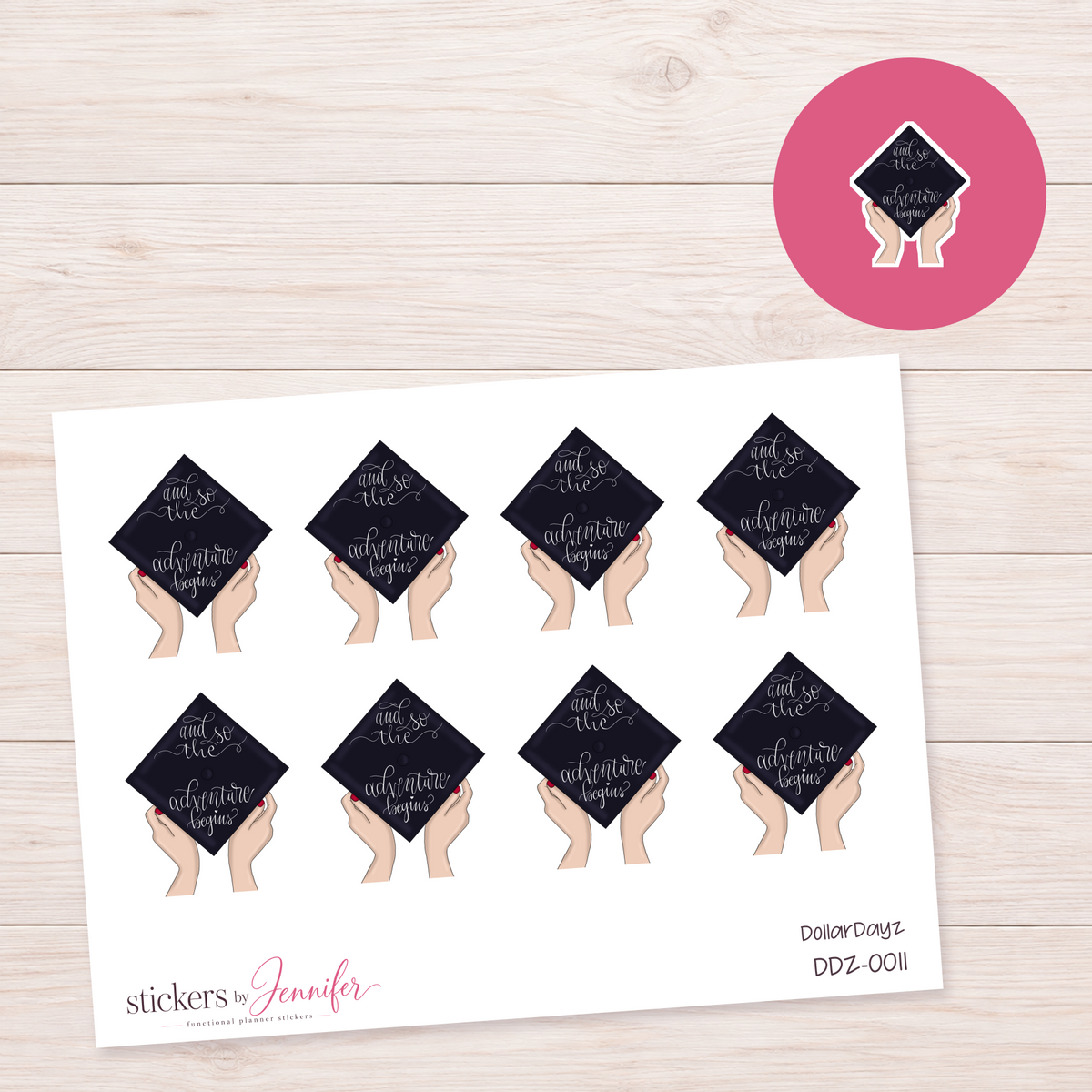 Graduation Cap Planner Stickers | Dollar Dayz | DDZ-0011
