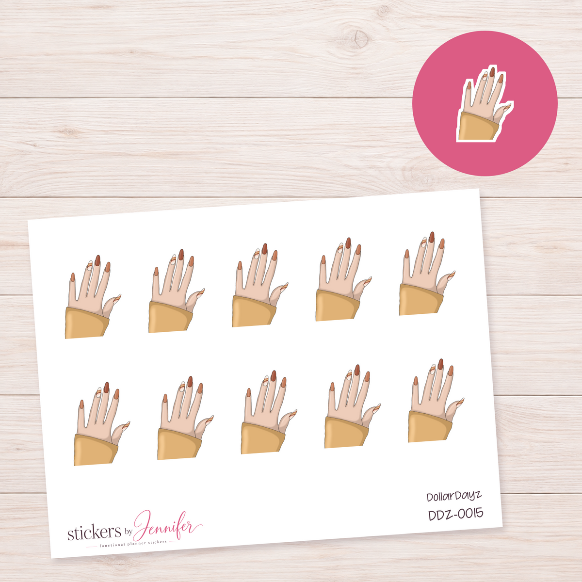 Neutral Manicure Planner Stickers | Dollar Dayz | DDZ-0015