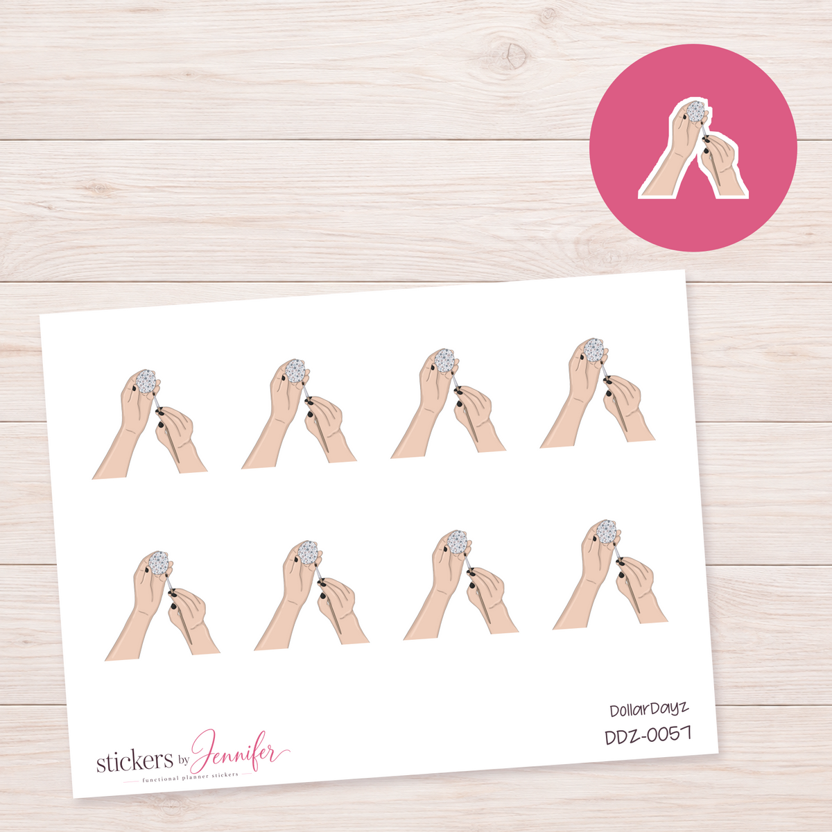 Decorated Easter Egg in Hands Planner Stickers | DDZ-0057