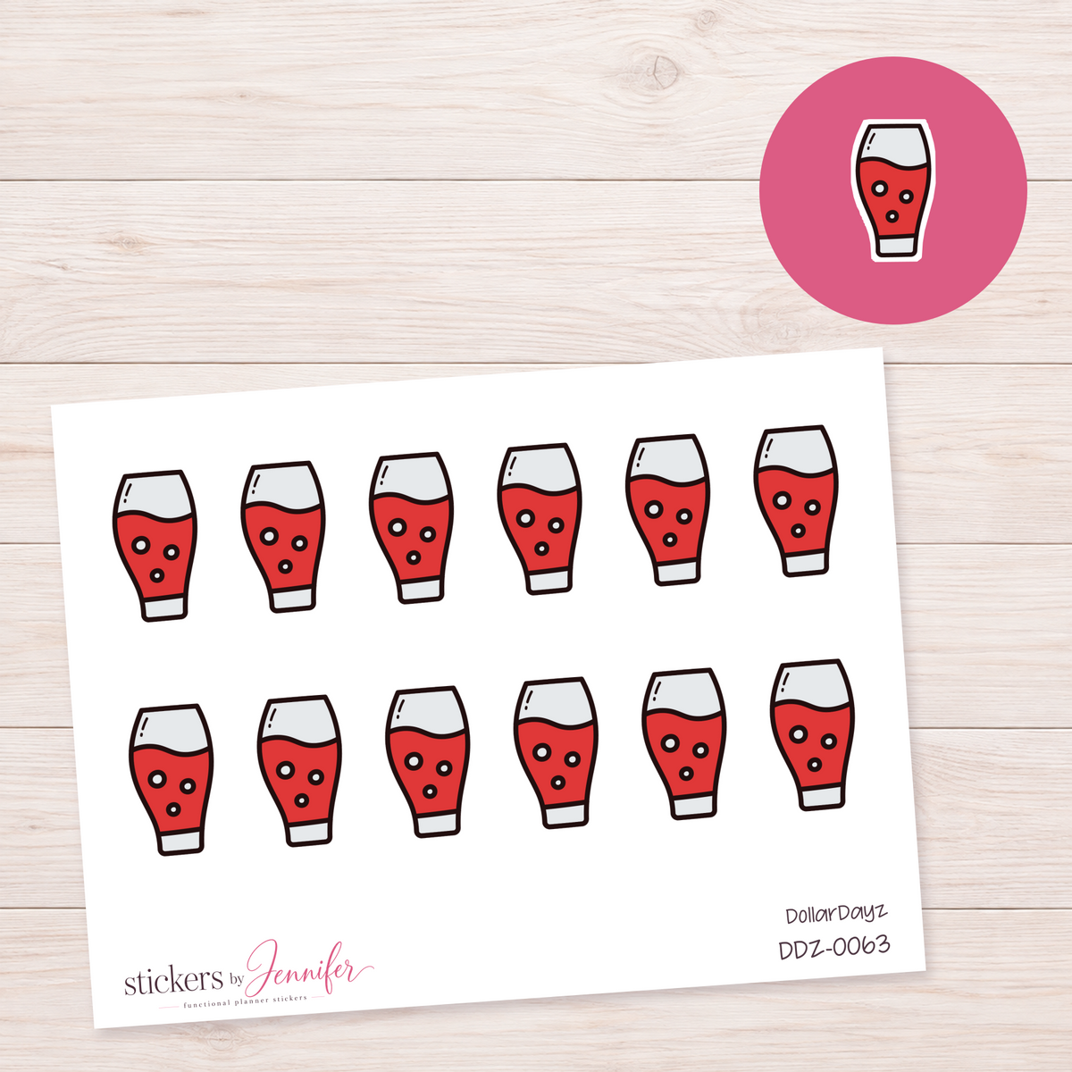 Red Drink Cup Planner Stickers | DDZ-0063