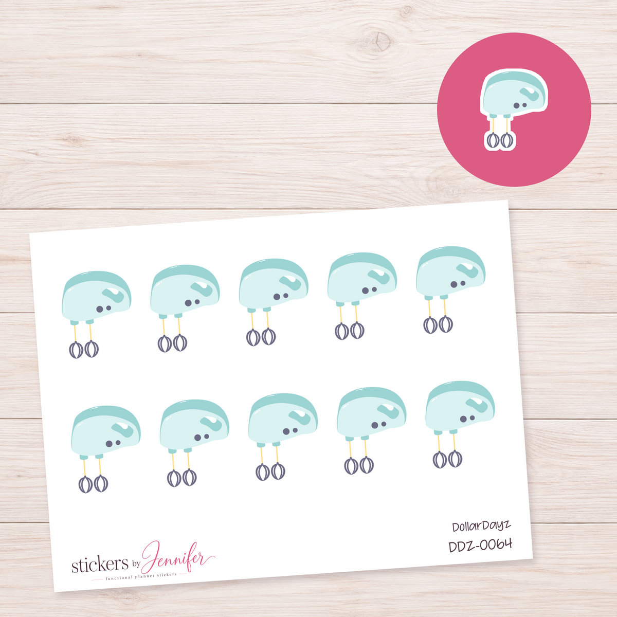 Mint Hand Mixer Planner Stickers | DDZ-0064
