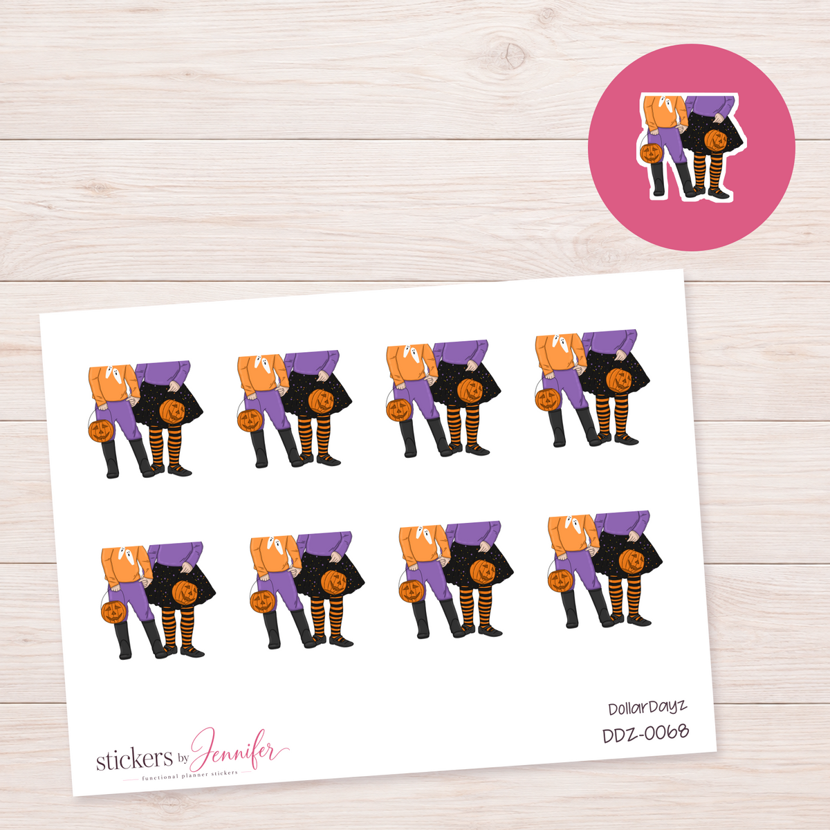 Bright Halloween Outfits Planner Stickers | DDZ-0068
