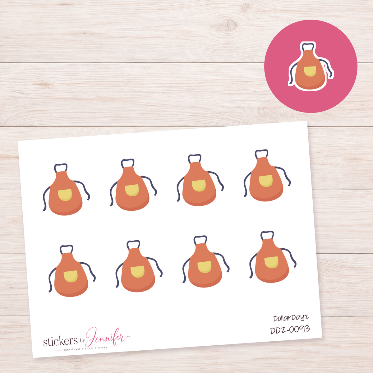 Orange Apron Planner Stickers | DDZ-0093