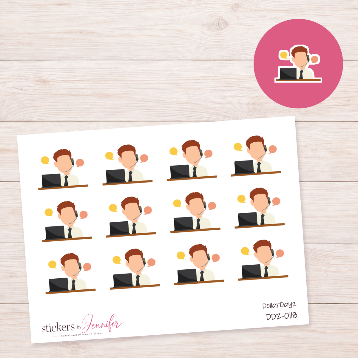 Customer Service Agent Planner Stickers | DDZ-0118