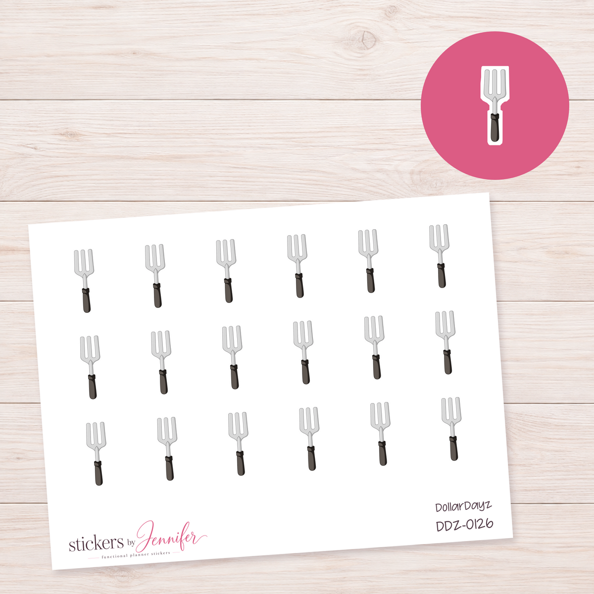 Garden Fork Planner Stickers | DDZ-0126