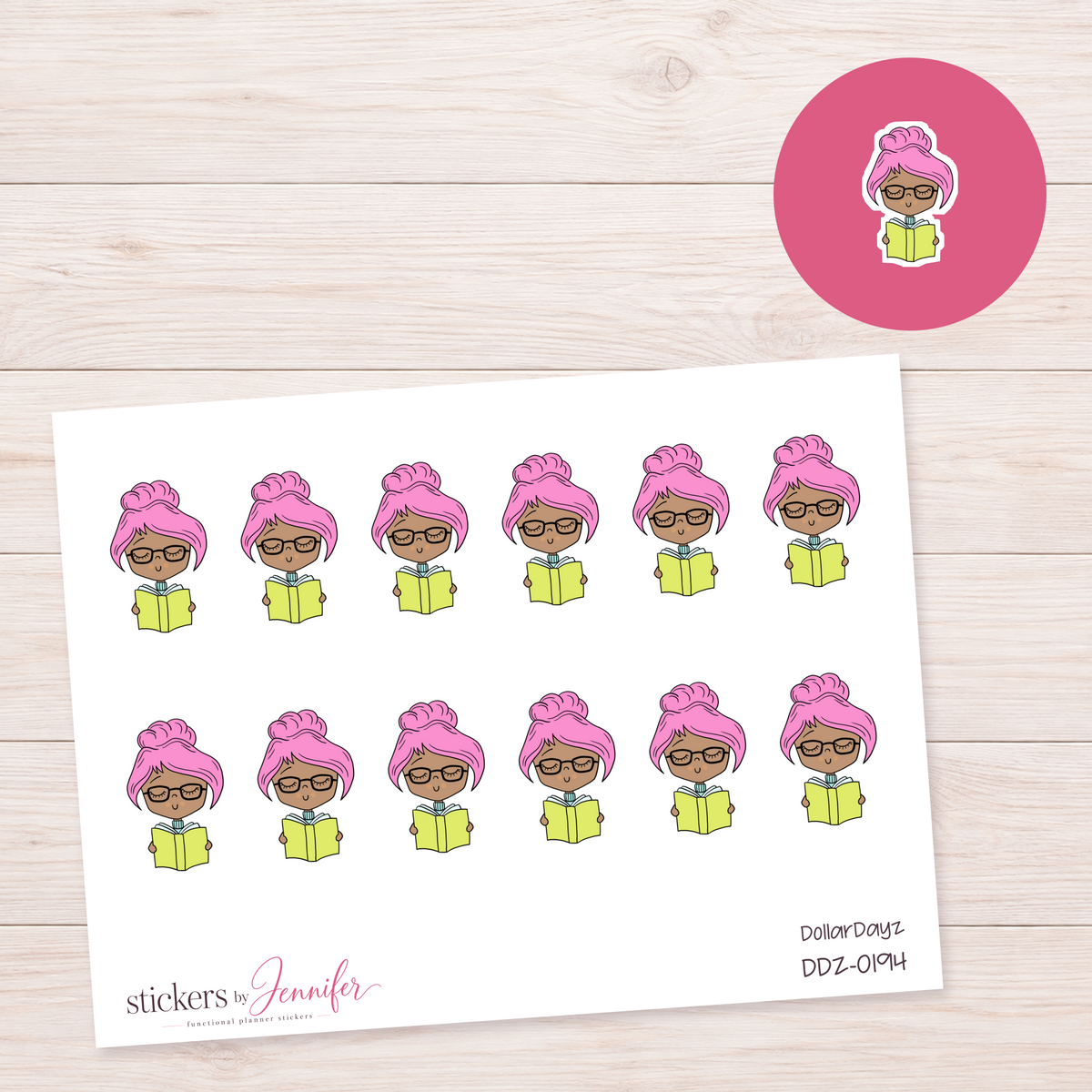 Reading Time Character Planner Stickers | DDZ-0194
