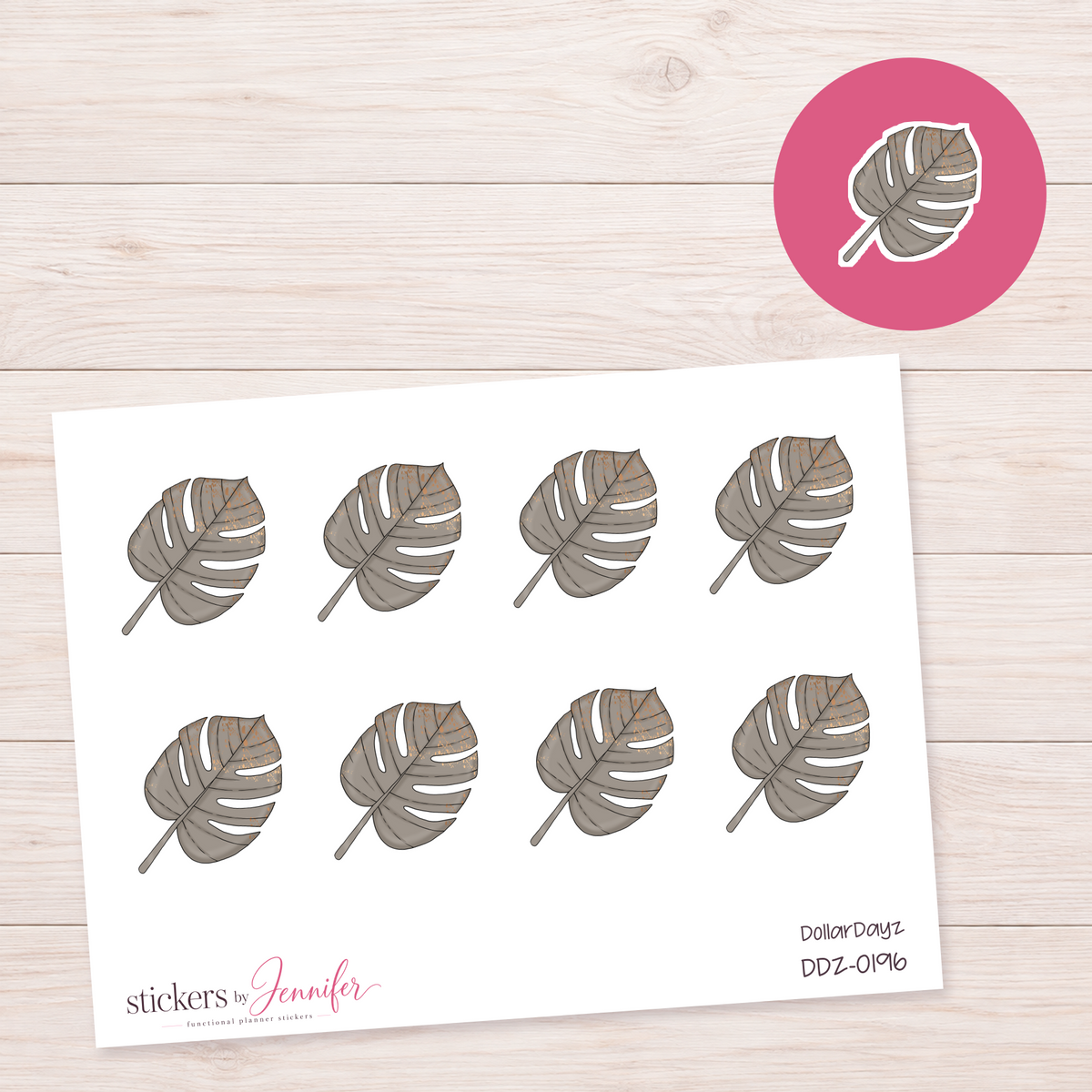 Neutral Monstera Leaf Planner Stickers | DDZ-0196