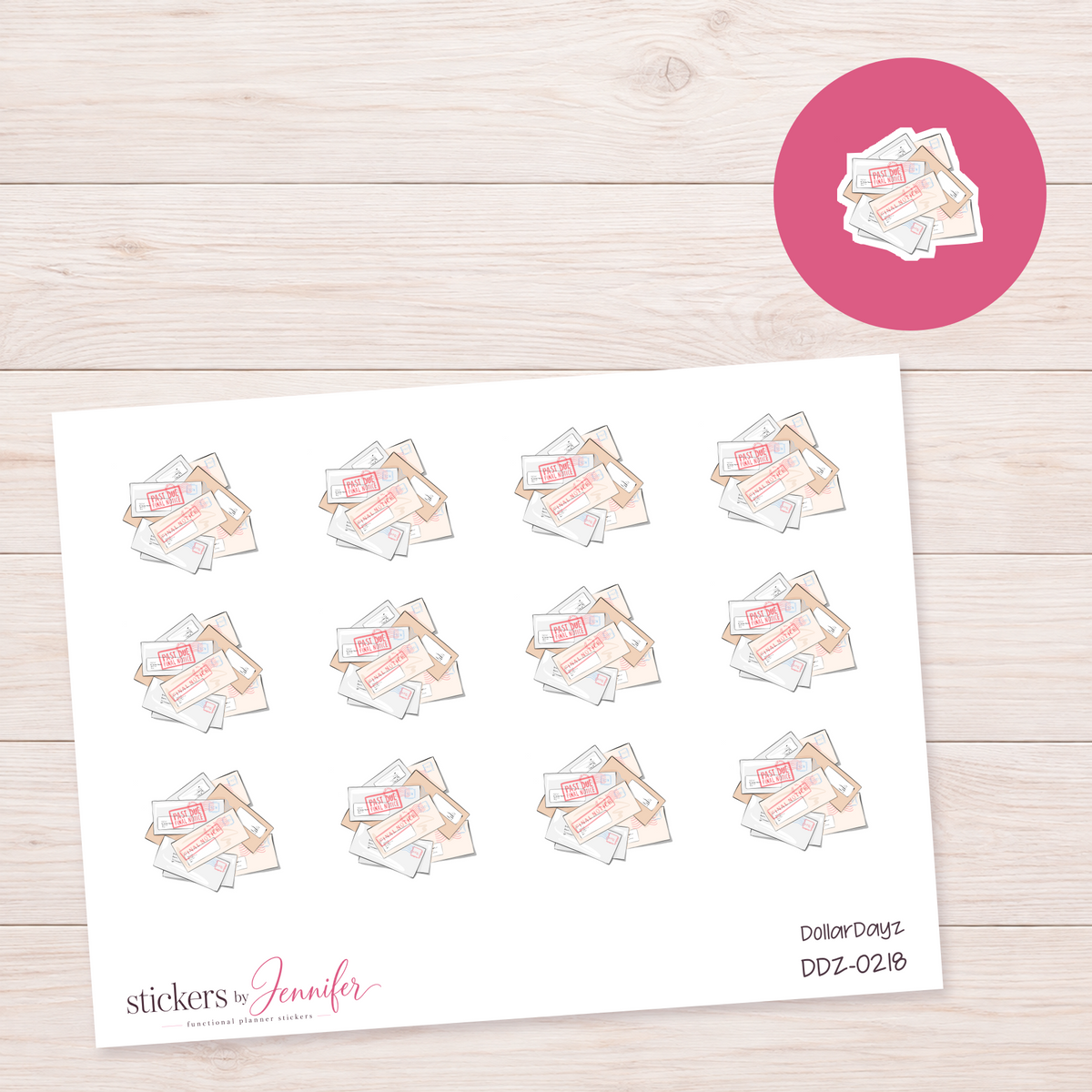 Bills & Envelopes Planner Stickers | DDZ-0218