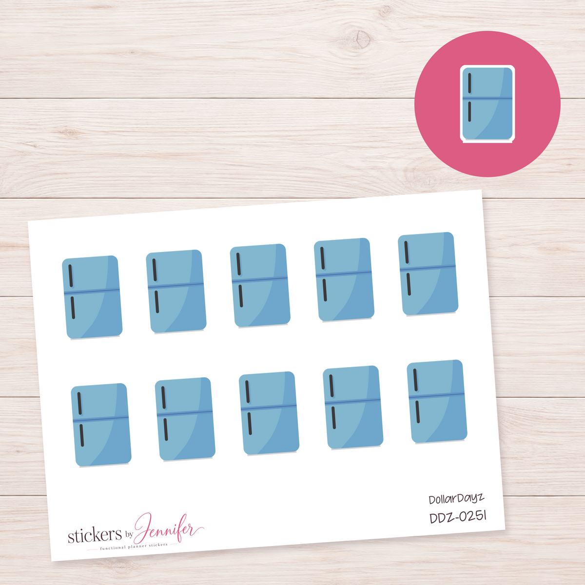 Blue Refrigerator Planner Stickers | DDZ-0251