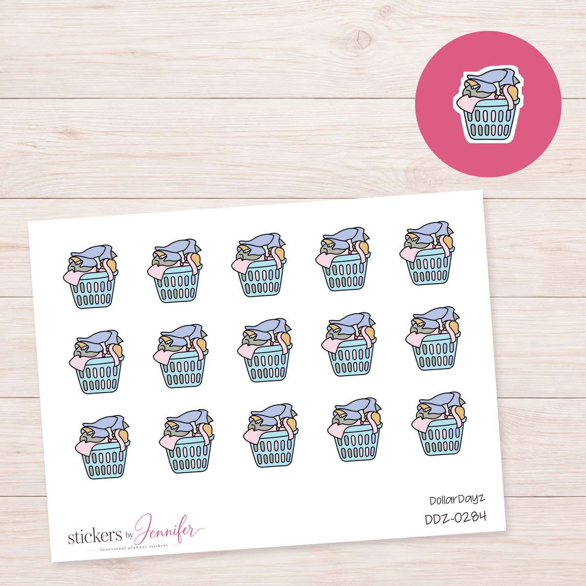 Full Laundry Basket Planner Stickers | DDZ-0284