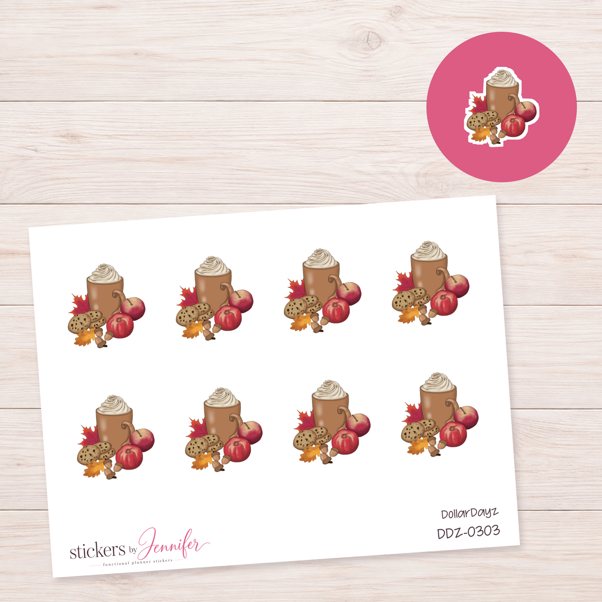 Autumn Cocoa & Cookies Planner Stickers | DDZ-0303