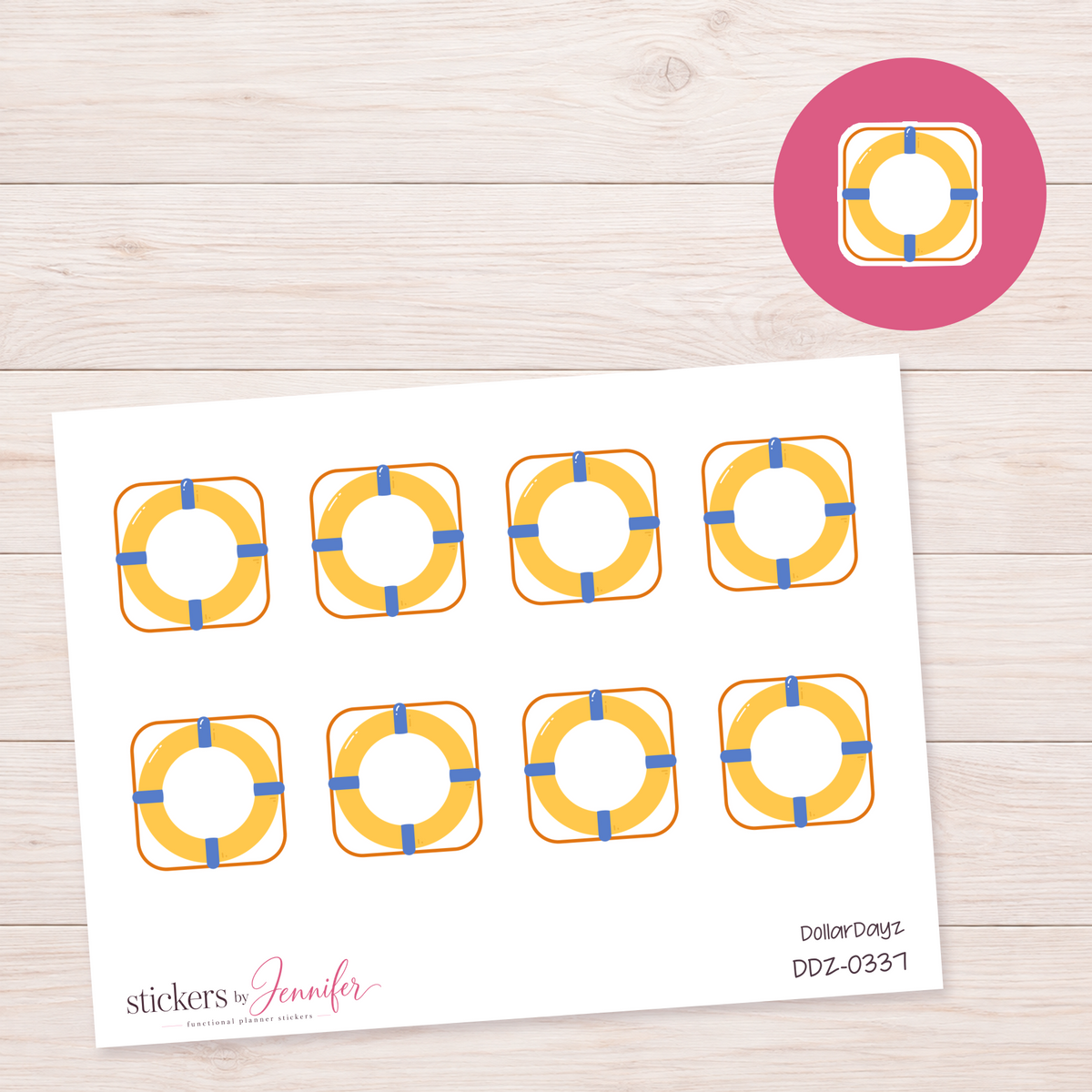 Life Ring Planner Stickers | DDZ-0337