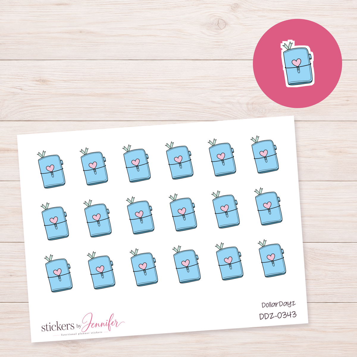 Blue Travel Journal Planner Stickers | DDZ-0343