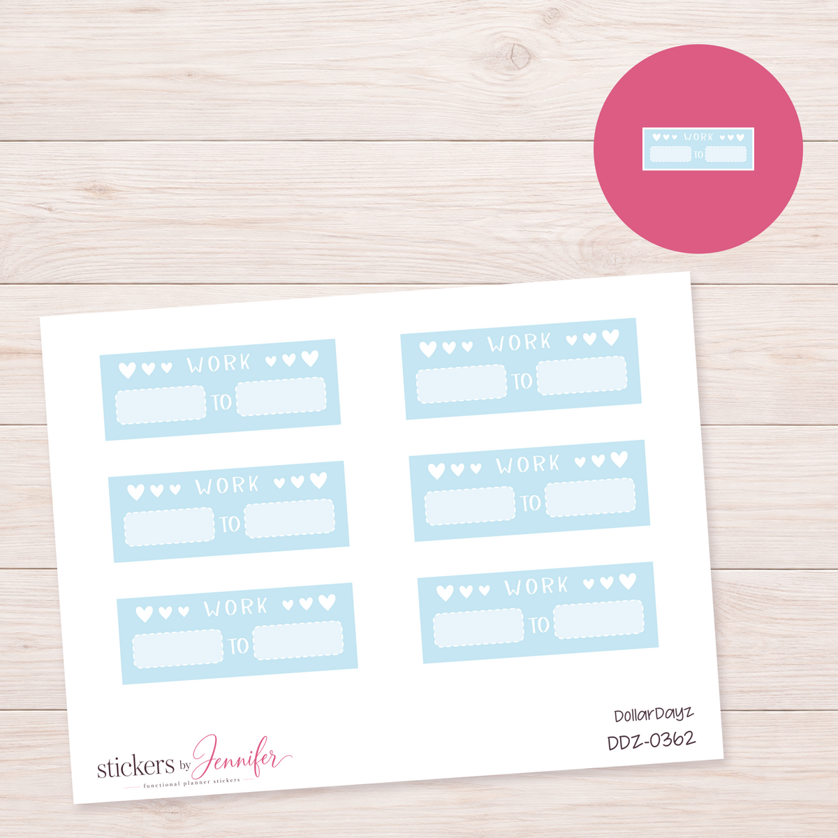 Blue Work Shift Label Planner Stickers | DDZ-0362